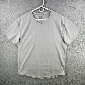 BYLT Premium Basics Mens XL Drop Cut Lux V-Neck T-Shirt Gray Short Sleeve Tee
